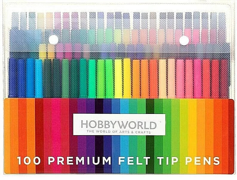 Hobby World 100 Premium Felt Tip Pens