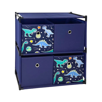 Kids Storage Unit 4 Cube Drawer Storage - Dinosaur