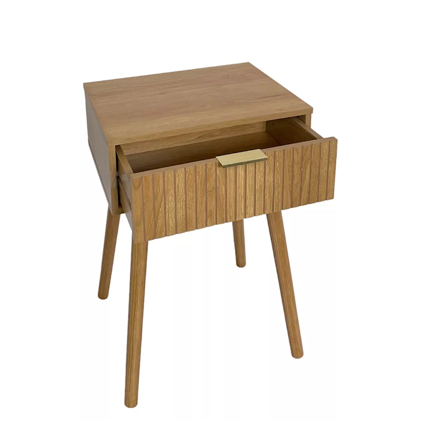 Oak Bedside Table With 1 Drawer Wooden Legs