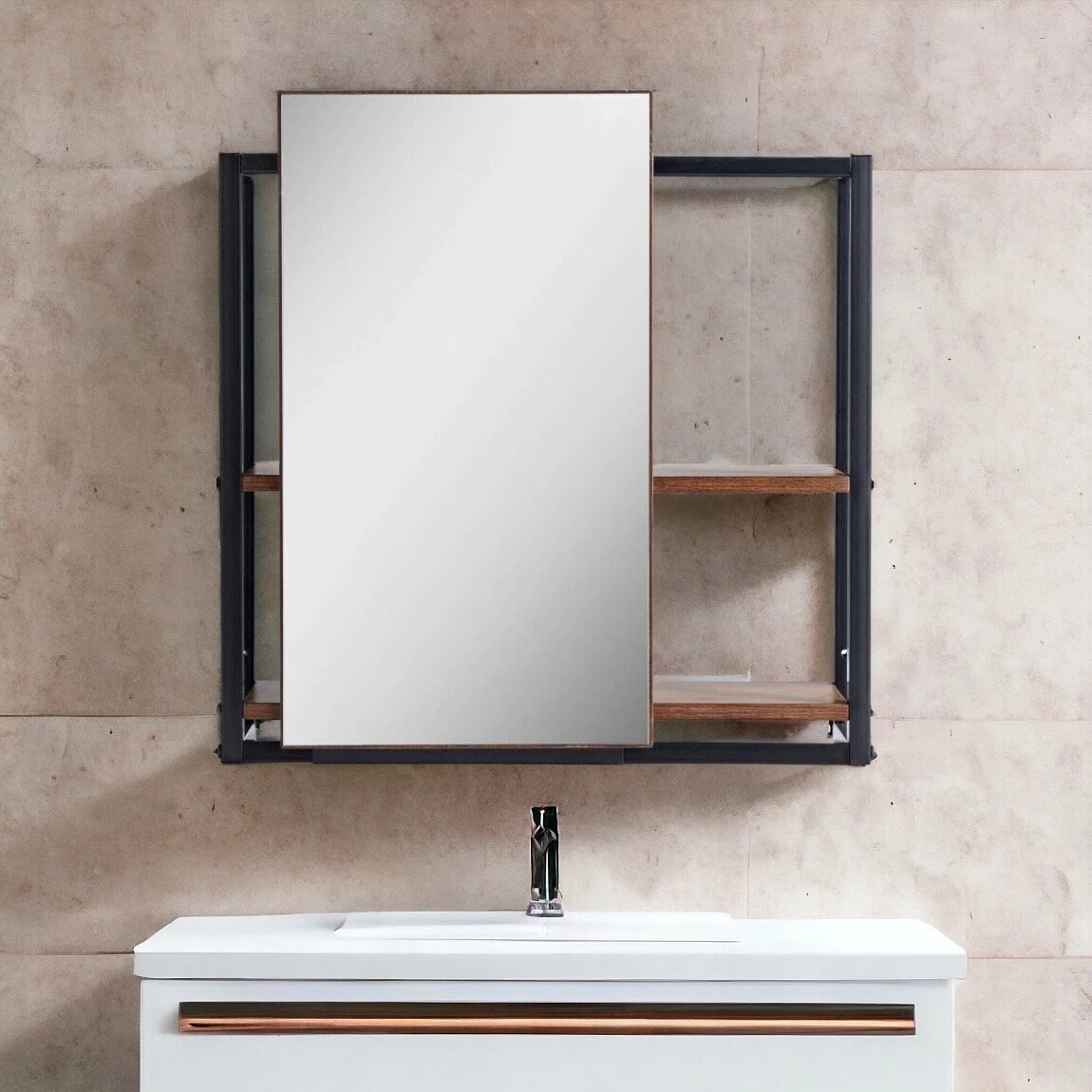 Sliding Door Bathroom Mirror Storage Cabinet
