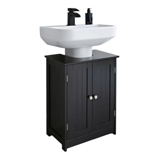 2 Door Black Under Sink Cabinet