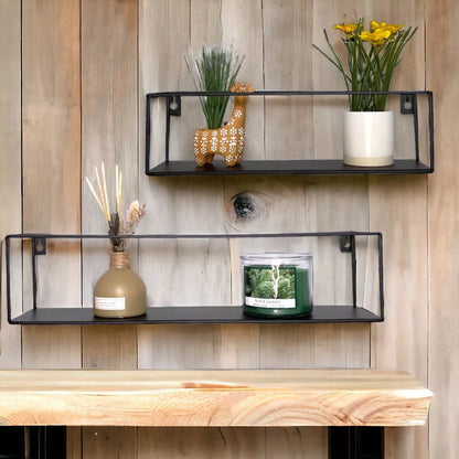Metal Floating Wall Shelves Set of 2