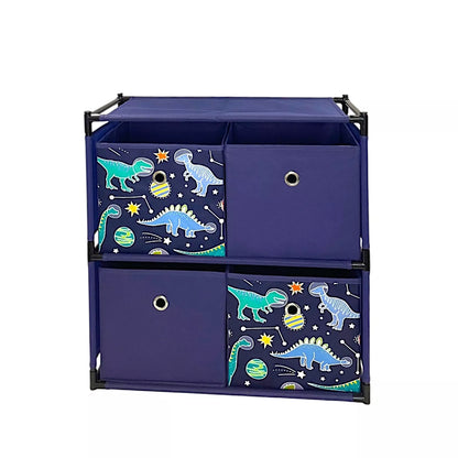 Kids Storage Unit 4 Cube Drawer Storage - Dinosaur