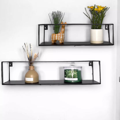 Metal Floating Wall Shelves Set of 2
