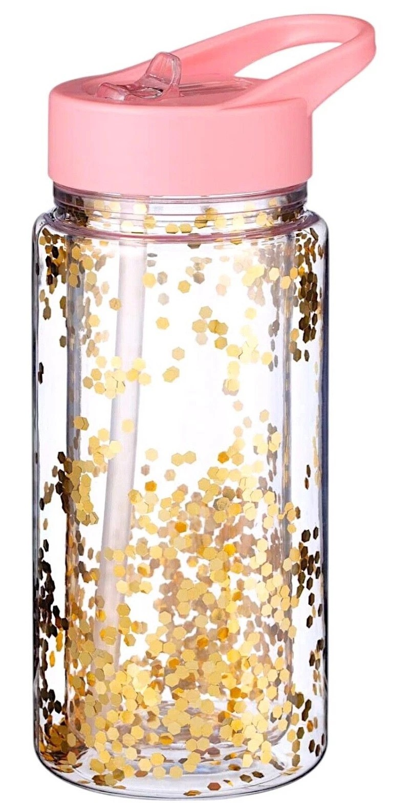 Glitter Filled BPA Free Novelty Water Bottle - 260ml - Gold
