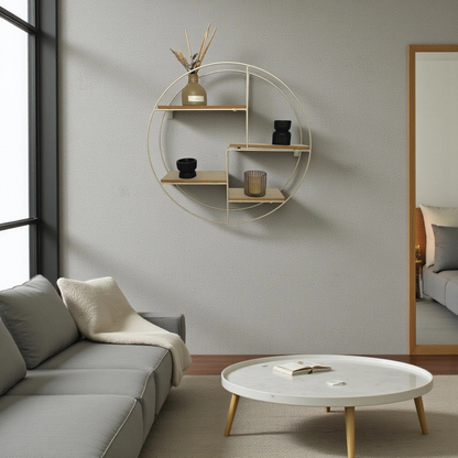 4 Tier Floating wall Shelf - Beige