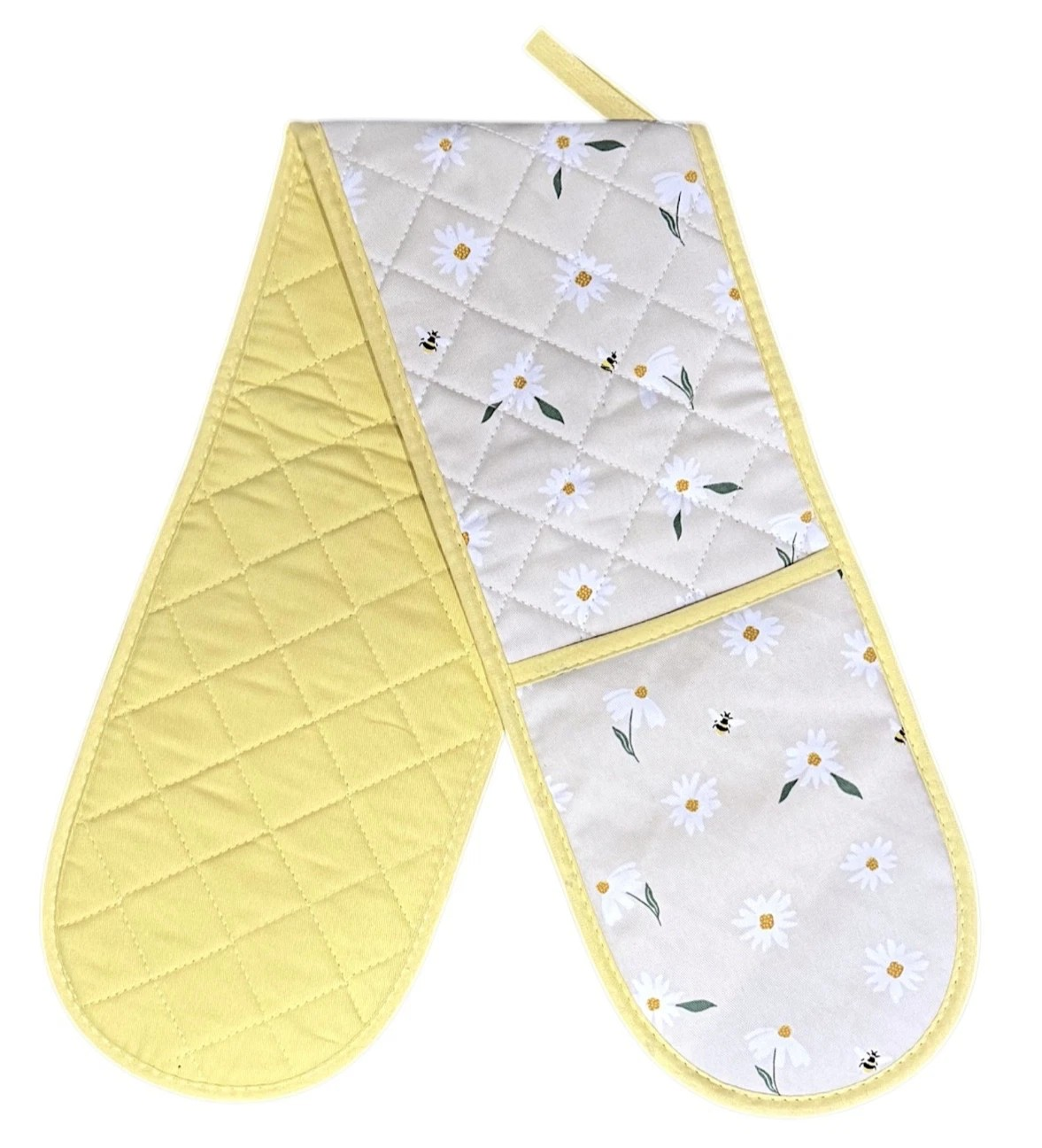 Bees & Daisies Double Oven Glove Oven Mitts - Cotton